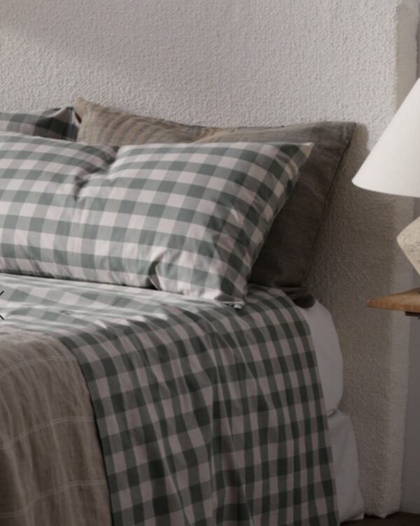 JUEGO SÁBANAS 2 PZAS BASSOLS VICHY VERDE 135