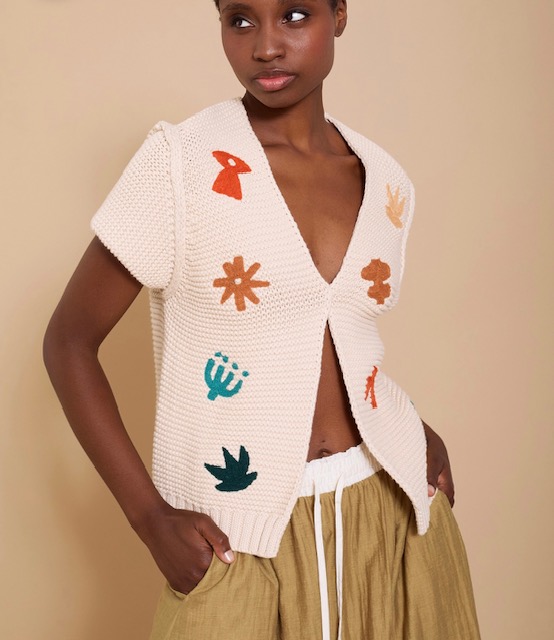 CHALECO PUNTO BORDADO MEISIS M114K04IVY